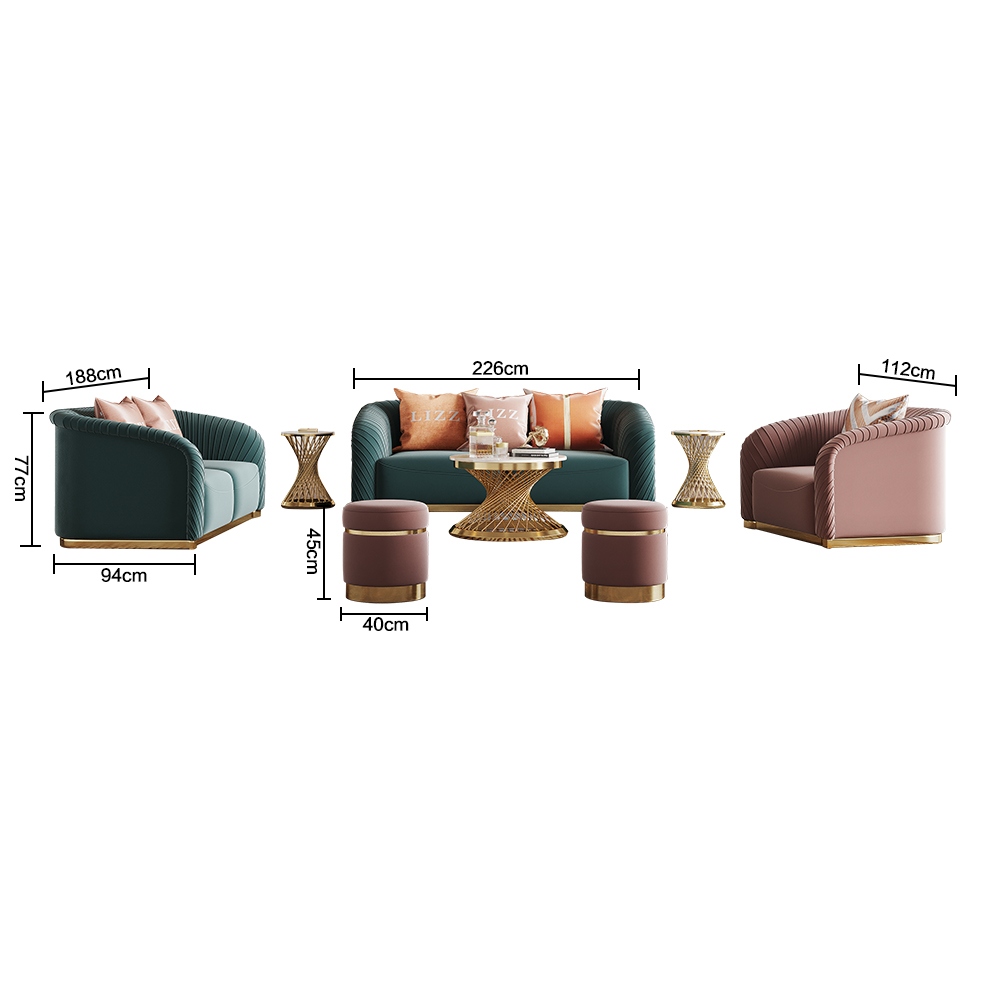 Luxury Italian Leather Couch Sectional Sofa Loveseat and Chair