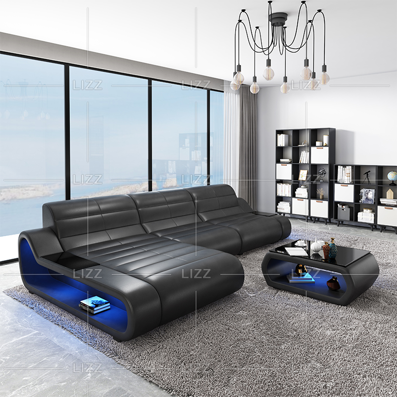 Couch woven Led Sectional Sofa with large cushions