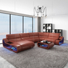 Leather Corner Led Sectional Sofa for Living Room