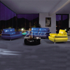 Curved Huge Blue Living Room Sofa