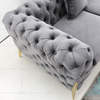 Coated Mink Fabric Sofa with Fabric Arms