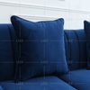 Contemporary Tufted Fabric Sofa with Chaise