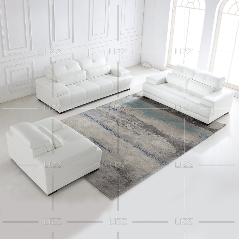 Modern Furniture White Couch Leather Sofa Loveseat and Chair