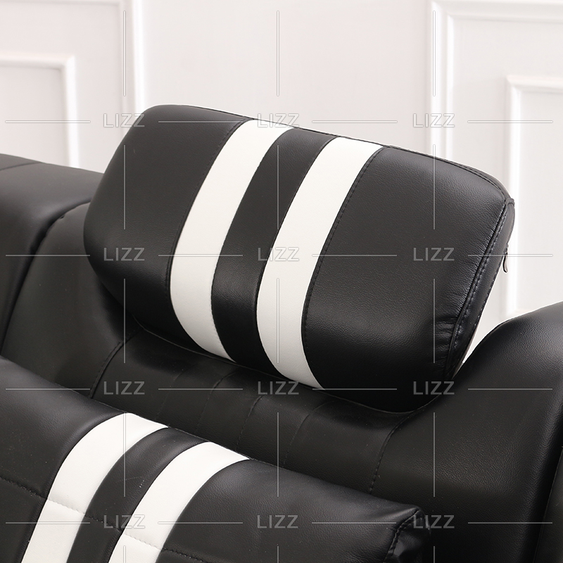 U Shape Dark Black Led Sectional Sofa with Bluetooth Speaker