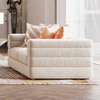 Contemporary High End Fabric Sofa with Coffee Table