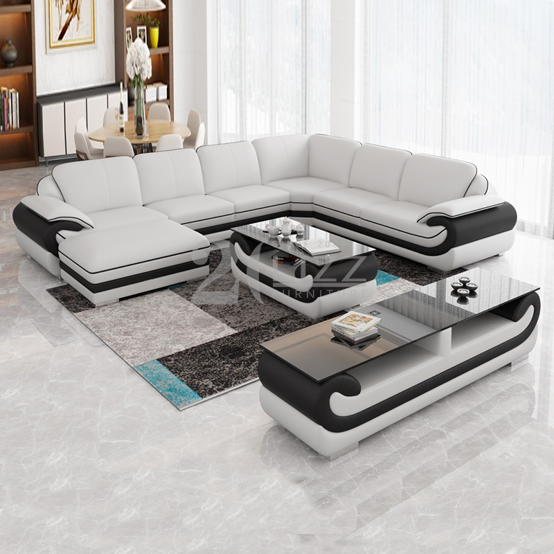 Muslim Modern Design Leather Sectional Living Room Sofa