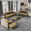 Genuine Leather Led Sectional Sofa with Medium Backs