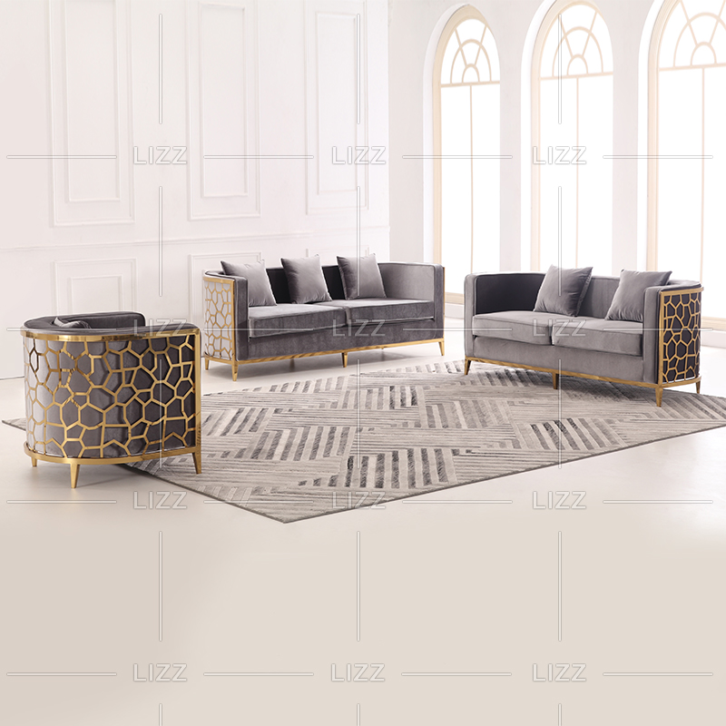 Luxury Acrylic Fabric Sofa with Metal Frame