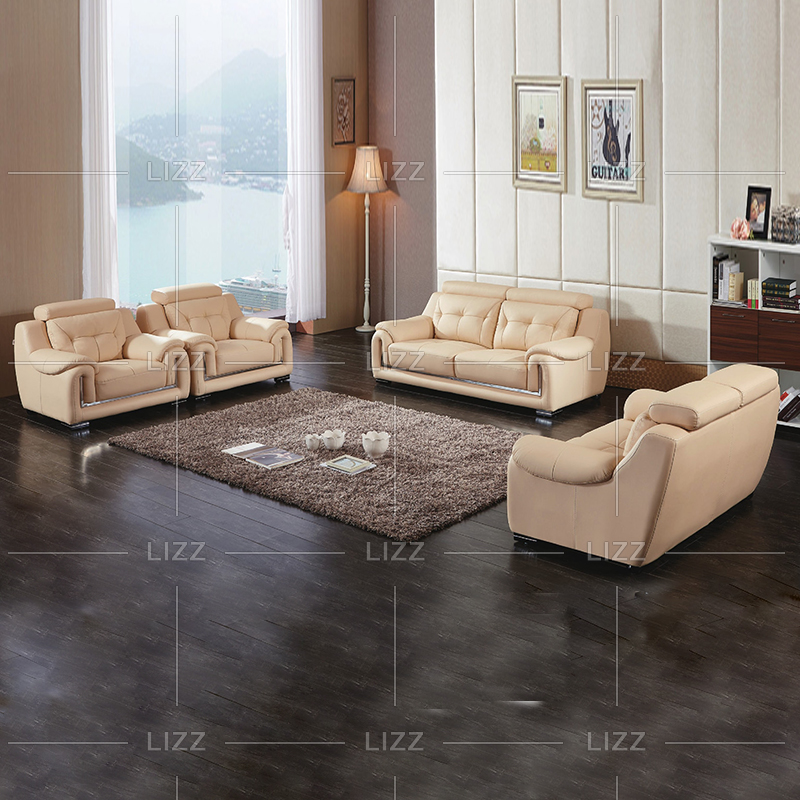 Living Room Leisure beige Leather Sofa