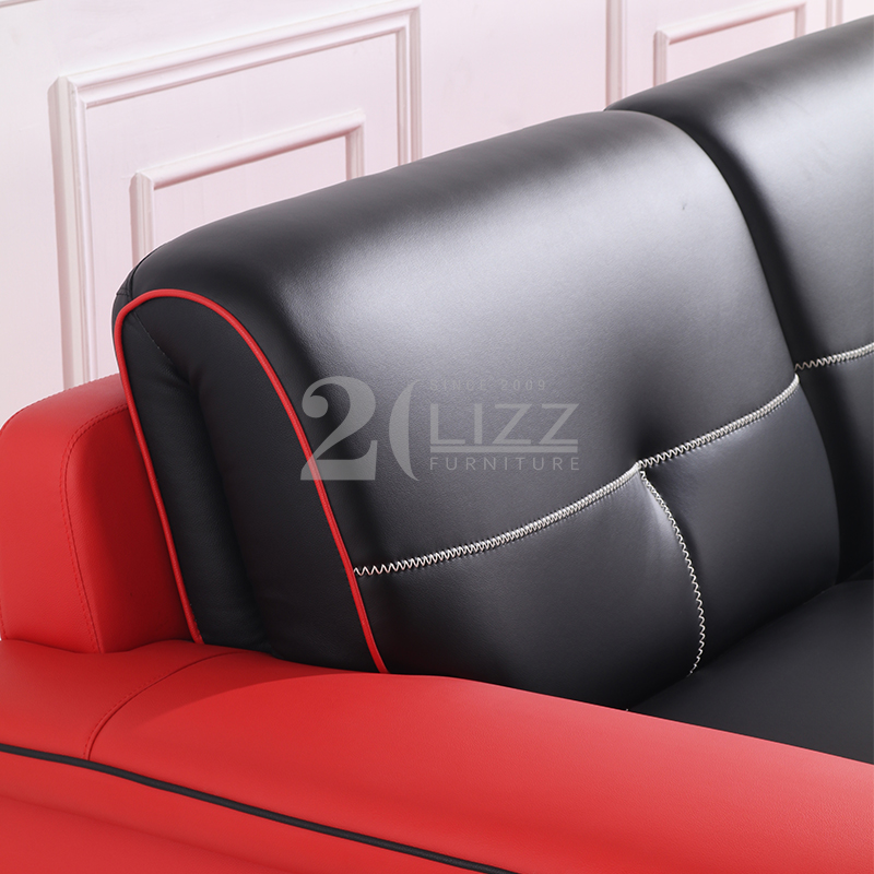 Classic Big Black and Red Living Room Sofa