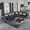 Couch Leather Led Sectional Sofa with Pillow Backs
