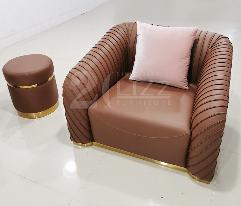 Luxury Dubai Real Leather Sectional Sofa Couch Set