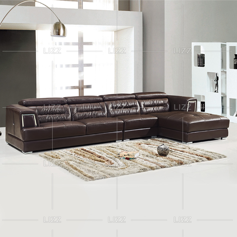 Classic Sectional Living Room Leather Sofa