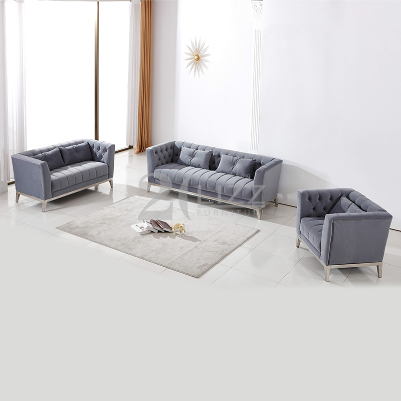 Modern Chesterfield Fabric Sofa for Living Room