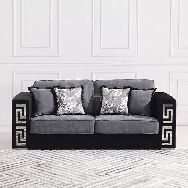 American Small Dark Grey Living Room Sofa