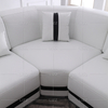 Couch Leather Led Sectional Sofa with Large Cushions