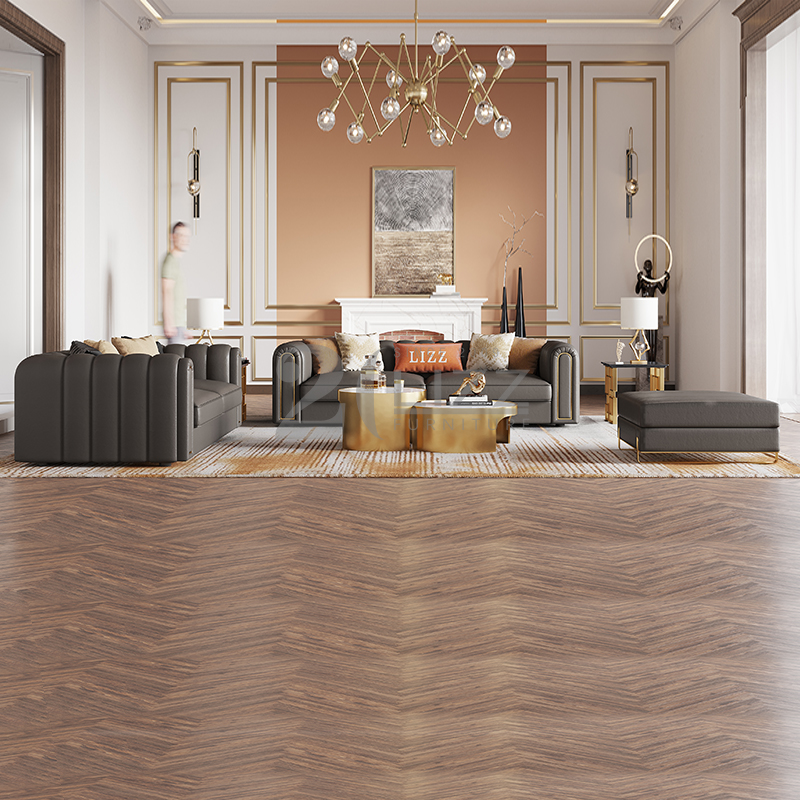 Modern Leather Living Room Sofa with Coffee Table