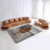 Curved Small Brown Living Room Sofa