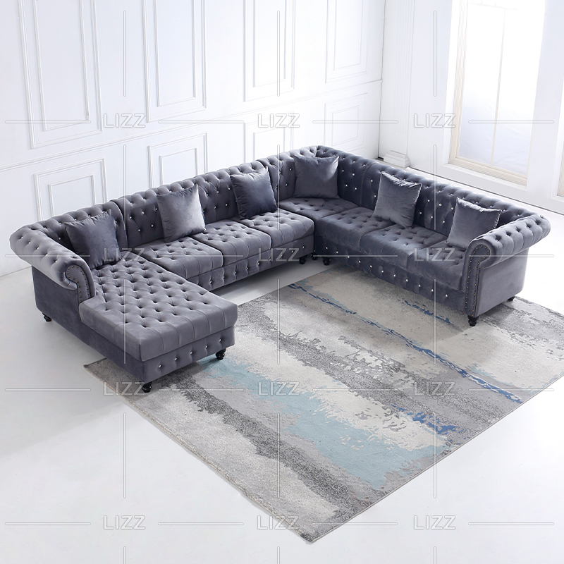Home European Design Grey Fabric Sofa