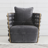 Luxury Grey Fabric Sofa with Metal Frame