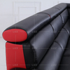 Single L Shaped Black And Red Living Room Sofa
