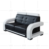 Living Room Leisure Black and White Leather Sofa