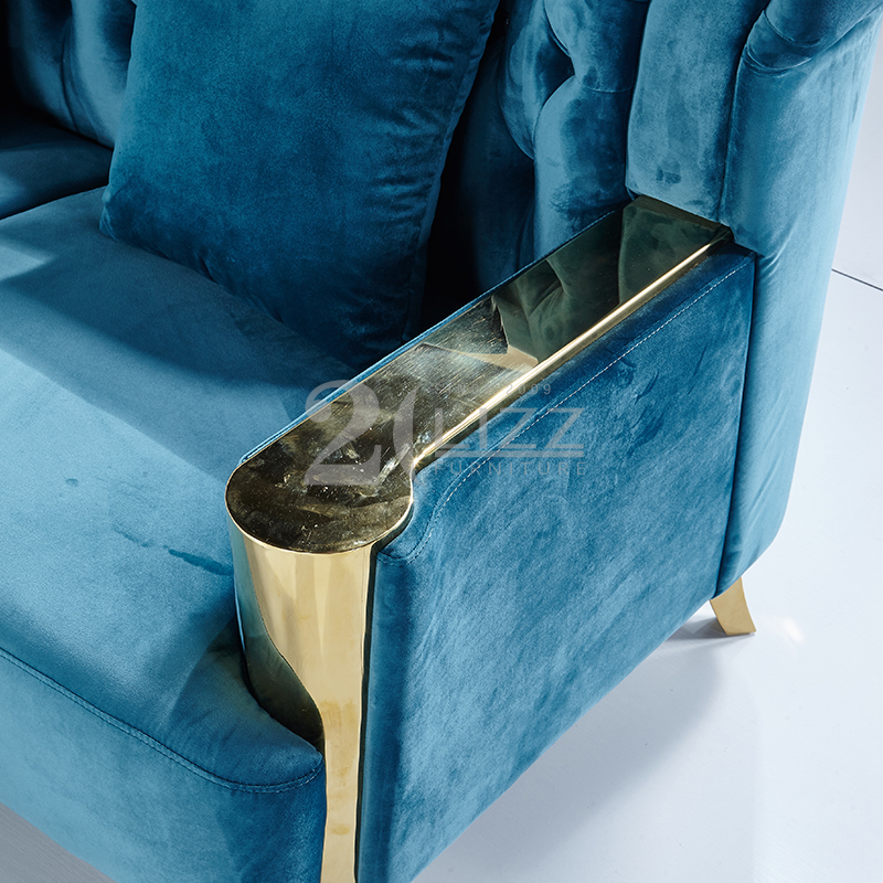 Stylish Tufted Velvet Fabric Living Room Sofa