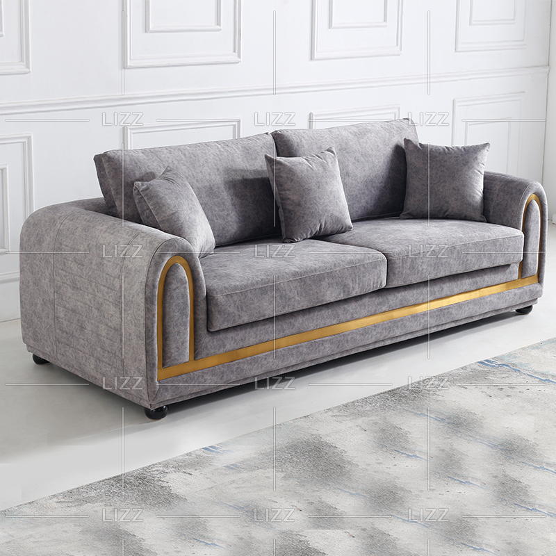 Floral Small Navy Grey Living Room Sofa