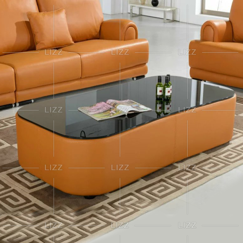 Comfy Minimalist Leather Living Room Sofa