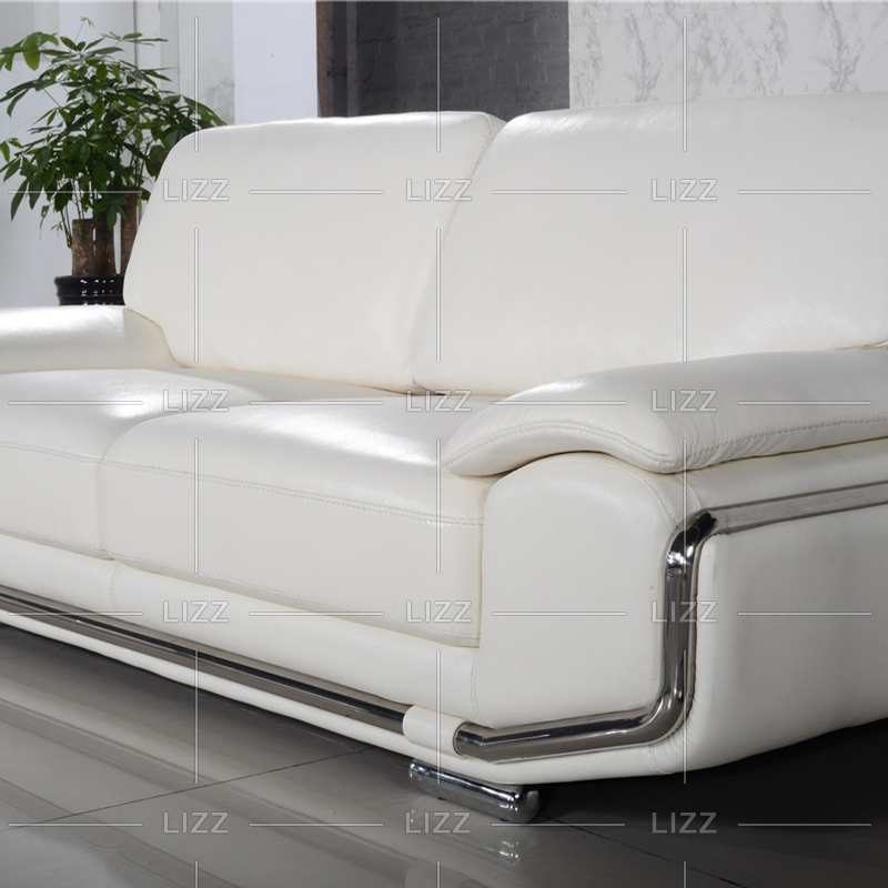 Hot Sale Genuine Leather Living Room Sofa with Stainless Steel Feet