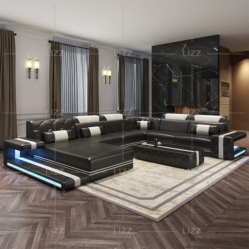 Couch Canvas Led Sectional Sofa for Bedroom