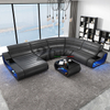 Home Leather Led Sectional Sofa for Living Room with TV Stand