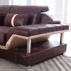 U Shape Dark Brown Led Sectional Sofa with Table