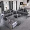 America Leather Living Room Led Sofa with Coffee Table