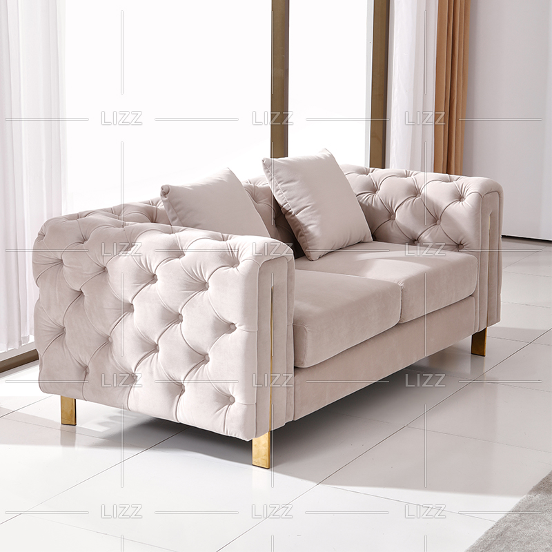 Seater Curved Velvet Fabric Sofa